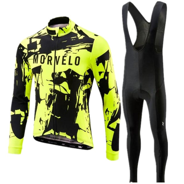 2019 Pro team Morvelo long sleeve Cycling Jersey pants Set Cycling Clothing Road Bike Jerseys Bicycle Clothes cycling kit mens