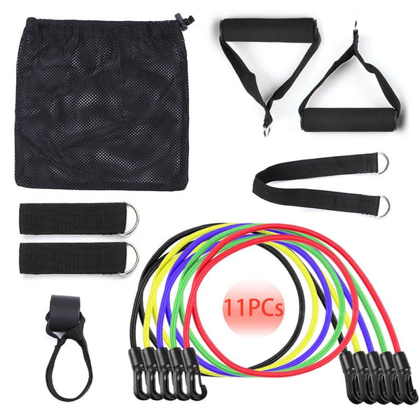 17Pcs Resistance Bands Set Fitness Rubber Bands Exercise Equipment Workout Home Elastic Band for Sports Exercise Bands Pilates