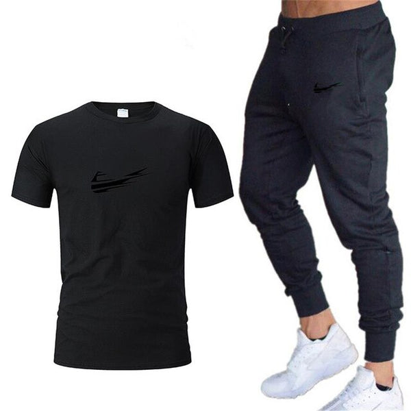 Autumn Brand Sport Suit Men T-shirt + pants Sports Suits Gym sportswear Mens Fitness Tracksuits Running Sets Jogging Tracksuit