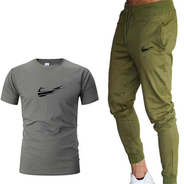Autumn Brand Sport Suit Men T-shirt + pants Sports Suits Gym sportswear Mens Fitness Tracksuits Running Sets Jogging Tracksuit