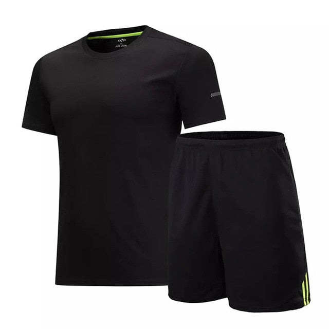 Men's Sportswear kit Short Sleeve Sports Running Suit Men Kits Training Soccer Jersey football Suits Gym Clothes Shorts T-shirts